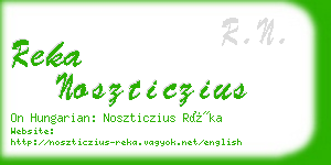 reka noszticzius business card